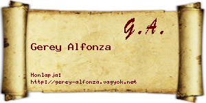 Gerey Alfonza névjegykártya